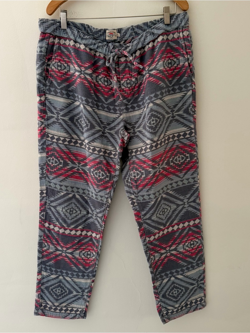 Faherty Aztec Pants Aleutian Coast Blanket Pant Jacquard Comfy Size XXl